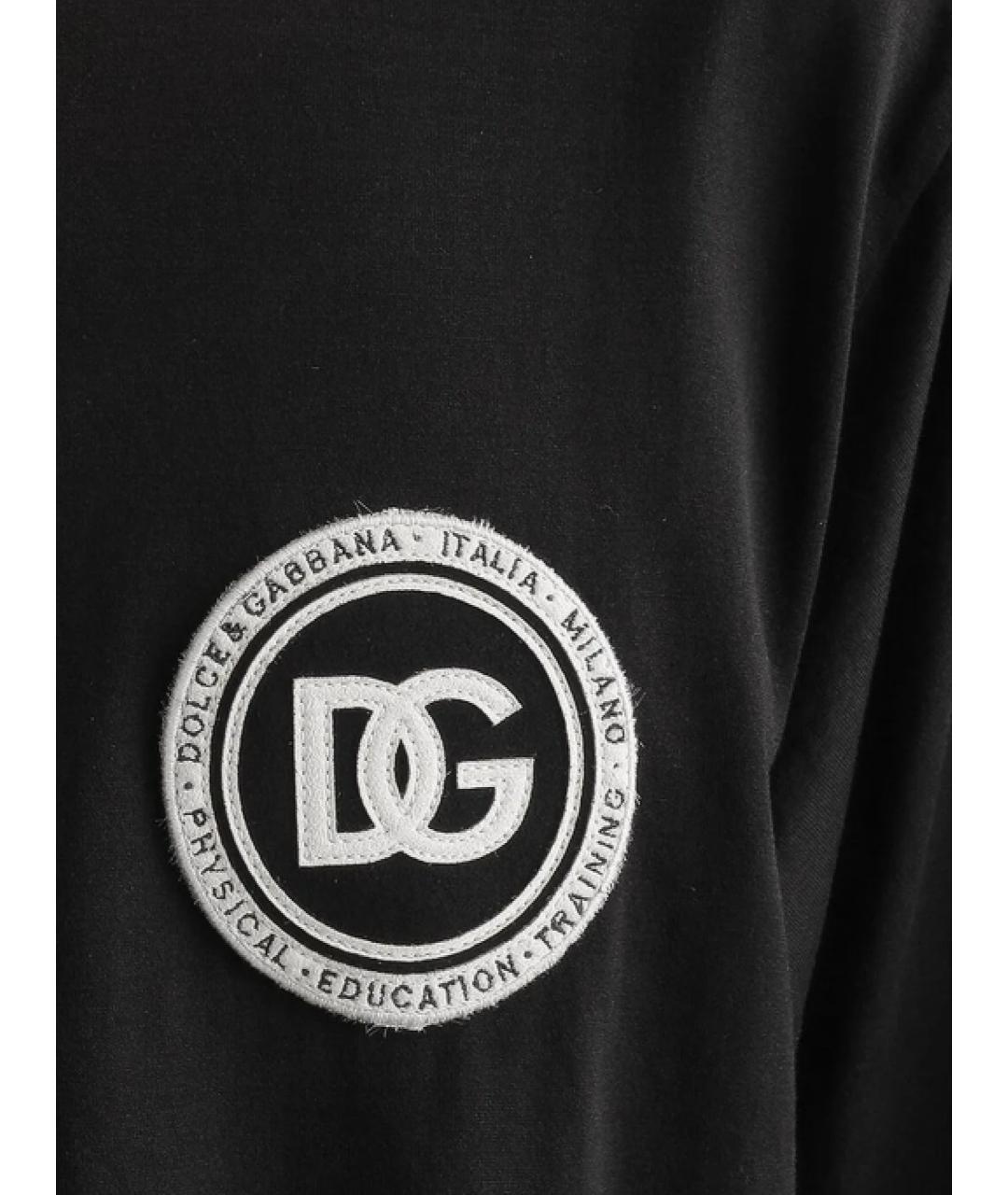 DOLCE&GABBANA Черная хлопковая футболка, фото 2