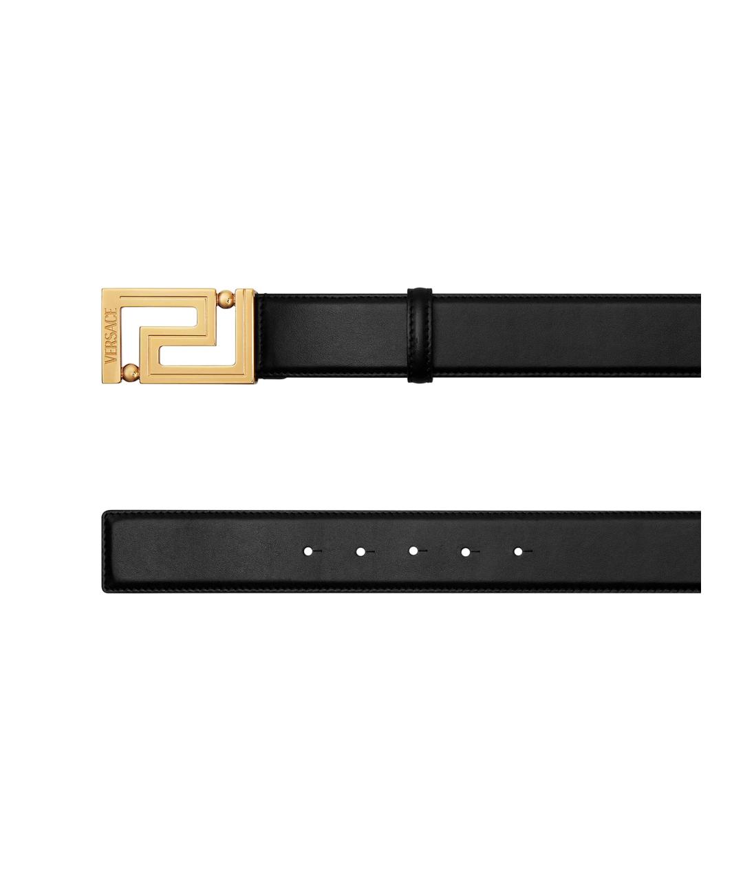 VERSACE Черный кожаный ремень, фото 2