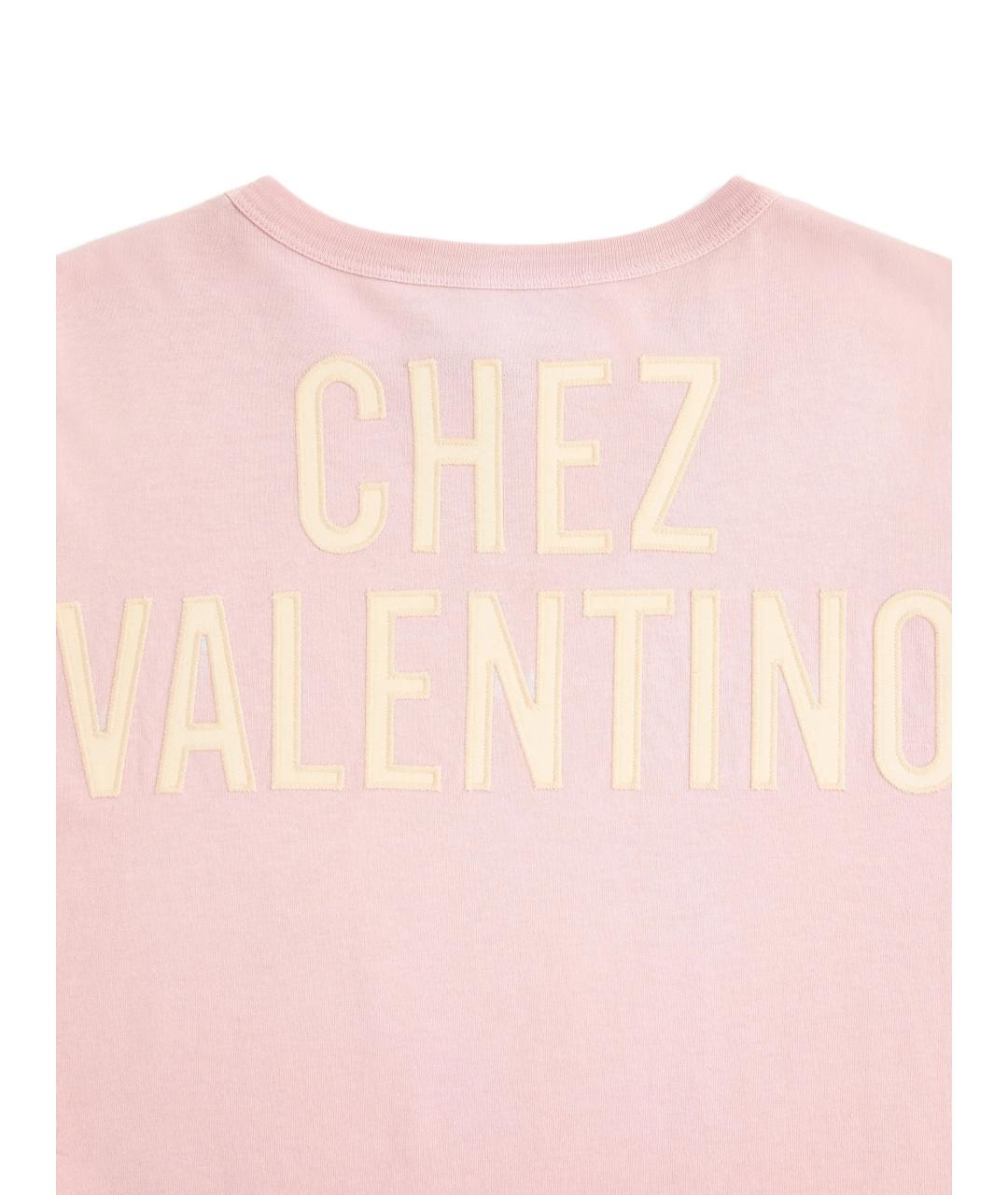 VALENTINO Розовая хлопковая футболка, фото 4