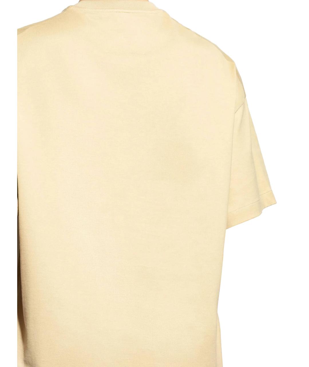 JIL SANDER Бежевая хлопковая футболка, фото 3