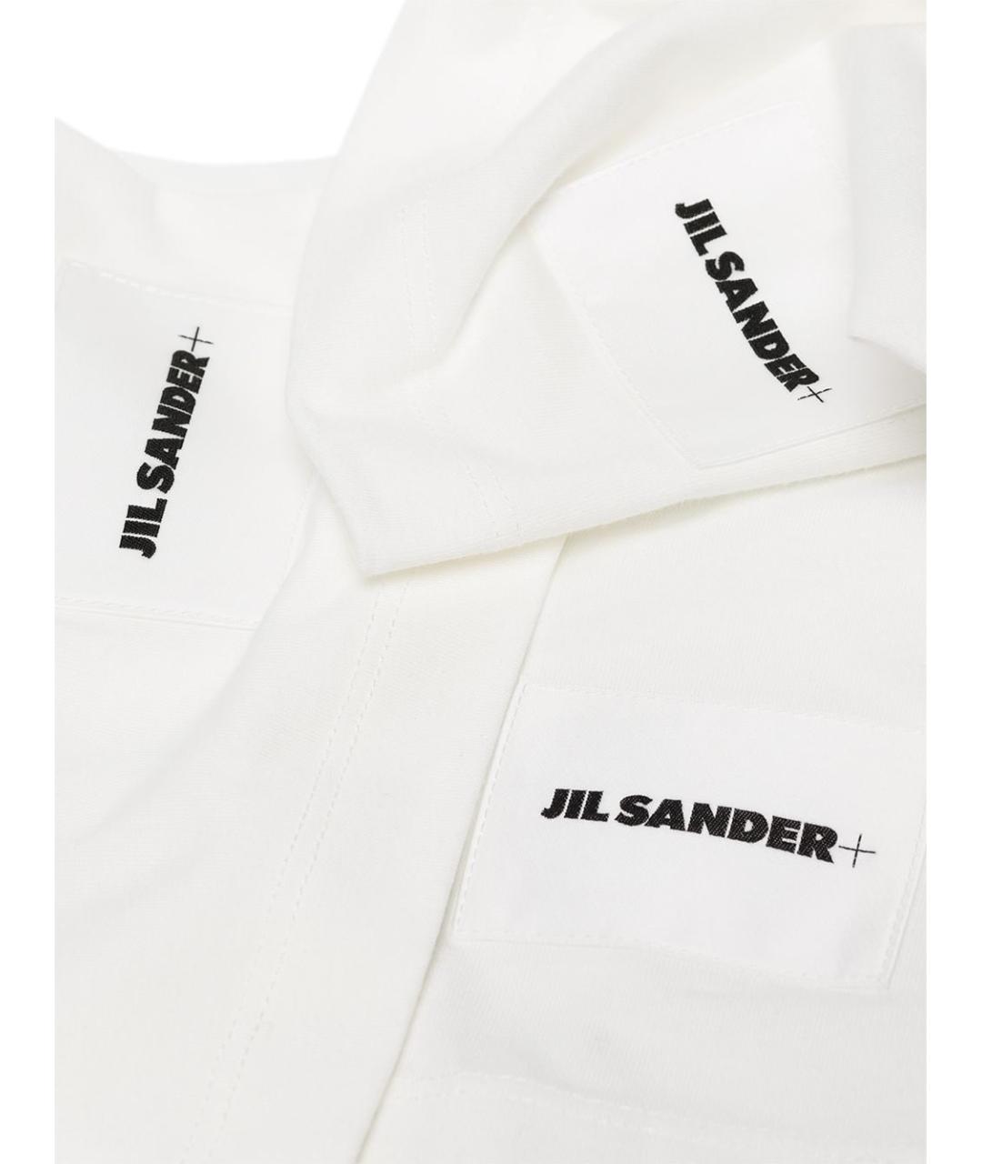 JIL SANDER Белая хлопковая футболка, фото 2