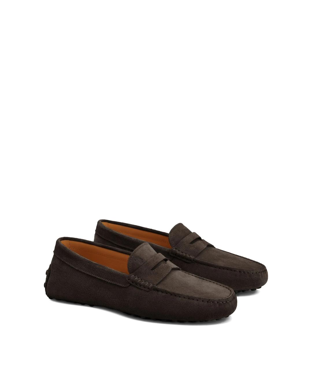 TOD'S Коричневые замшевые мокасины, фото 2