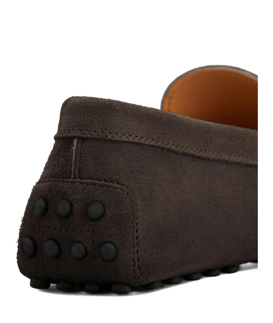 TOD'S Коричневые замшевые мокасины, фото 5