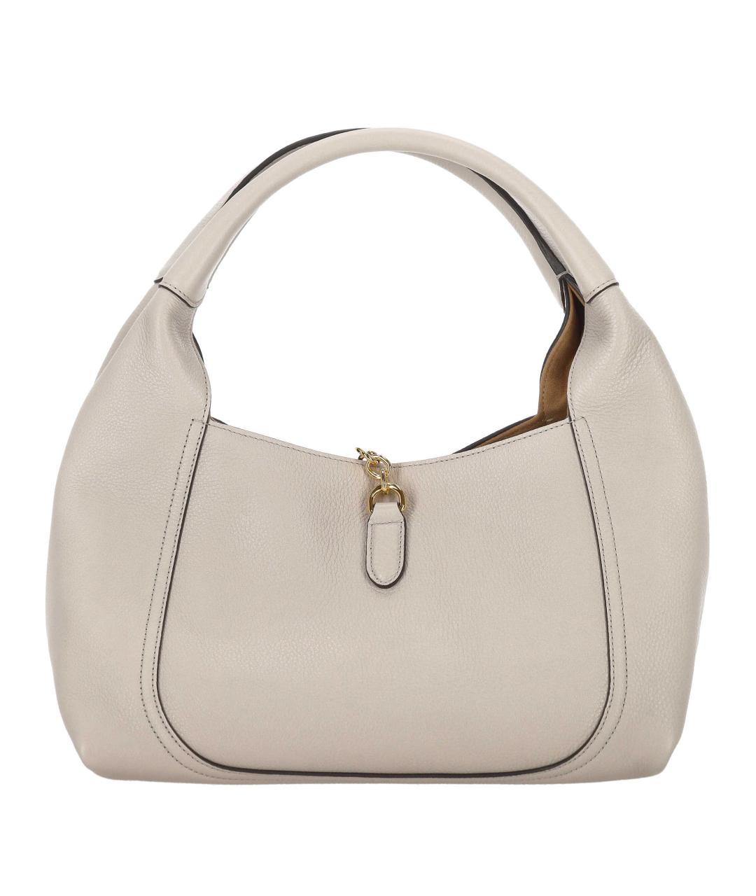 GUCCI Серая кожаная сумка с короткими ручками, фото 3