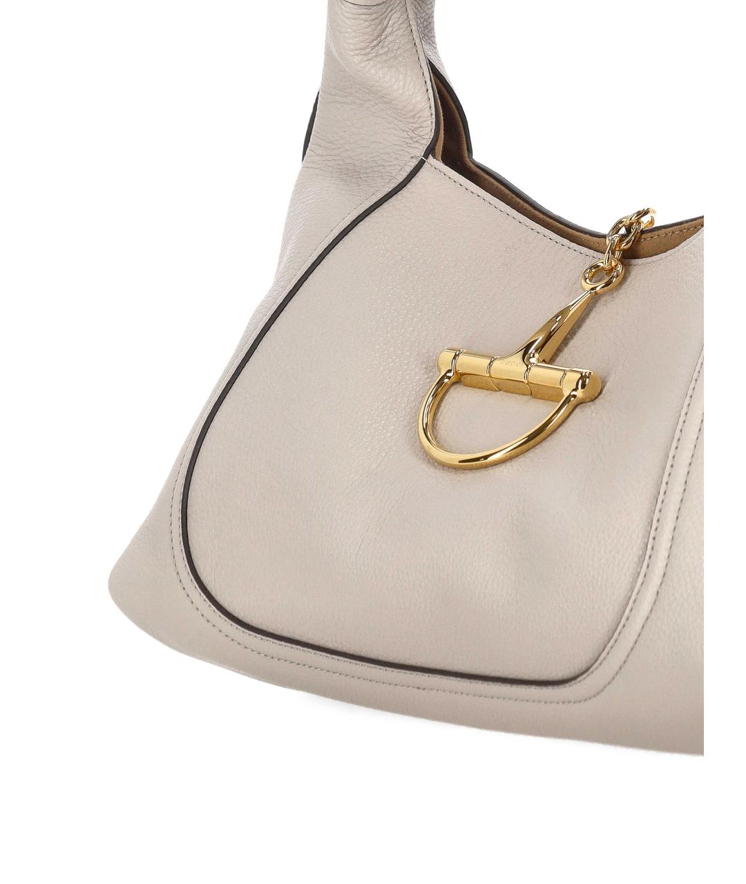 GUCCI Серая кожаная сумка с короткими ручками, фото 4