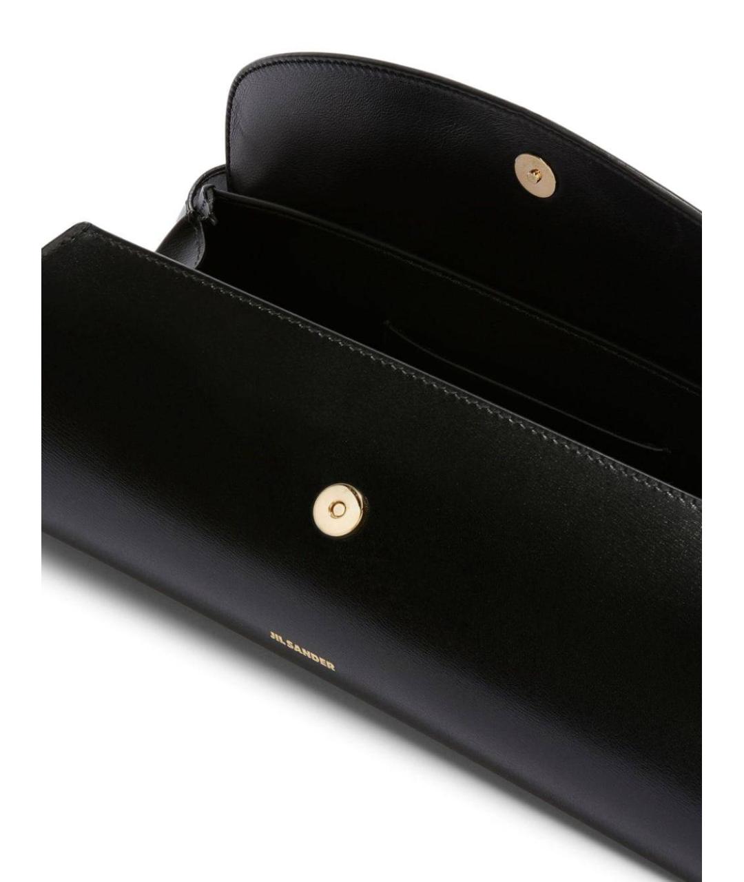 JIL SANDER Черная кожаная сумка через плечо, фото 4