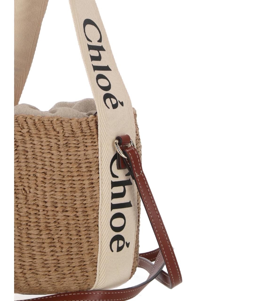 CHLOE Бежевая пелетеная сумка тоут, фото 4