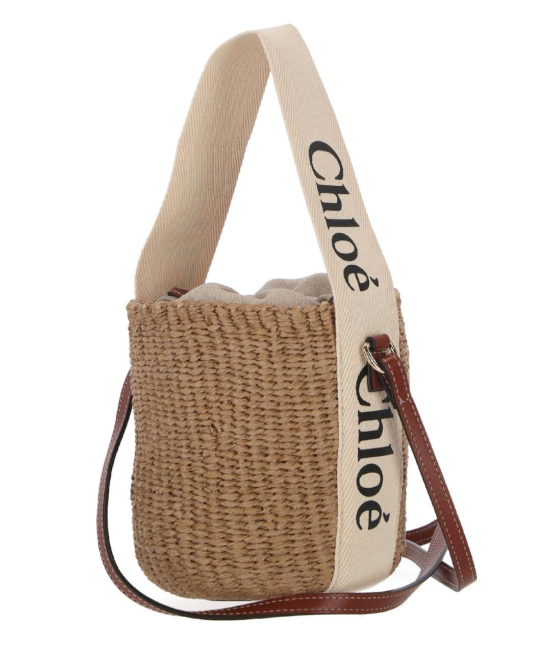 CHLOE Бежевая пелетеная сумка тоут, фото 2