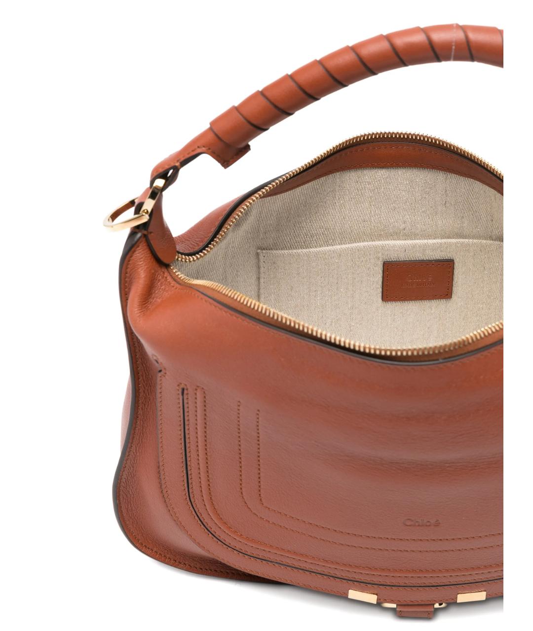 CHLOE Коричневая кожаная сумка через плечо, фото 3