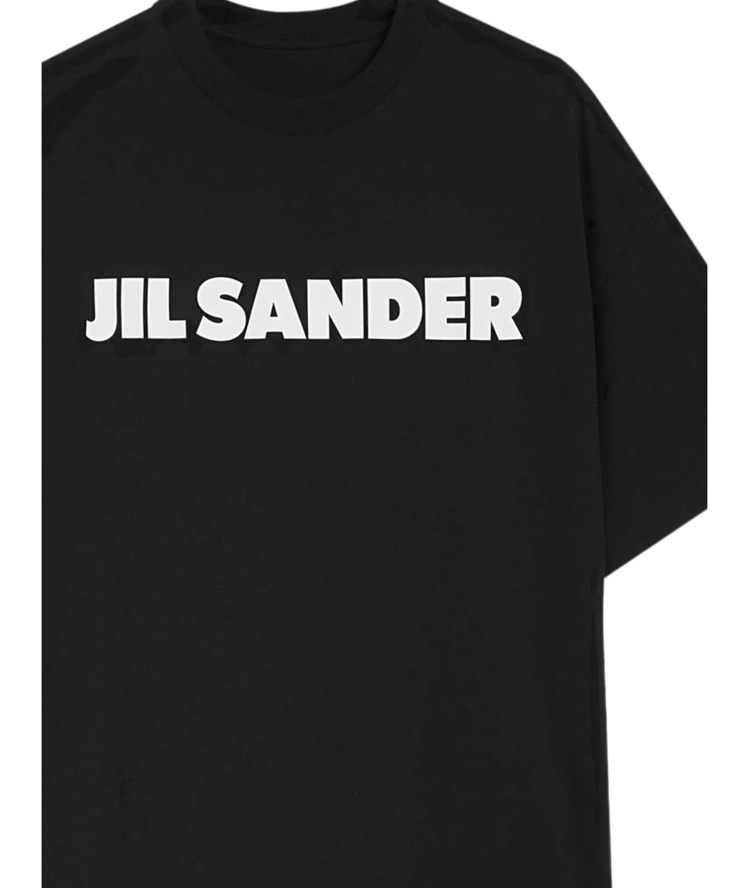 JIL SANDER Черная хлопковая футболка, фото 2