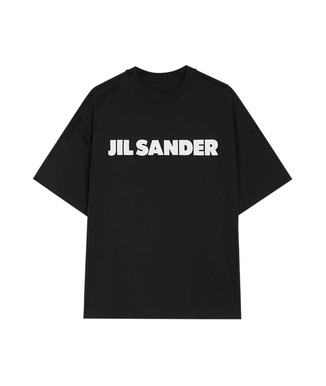 JIL SANDER Черная хлопковая футболка, фото 1