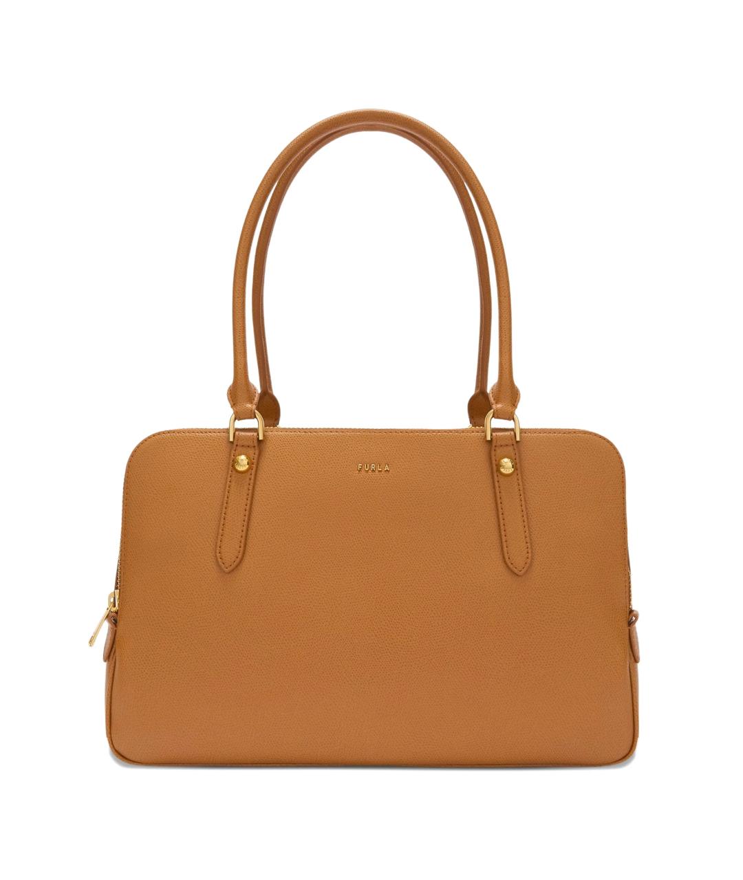 FURLA Коричневая кожаная сумка тоут, фото 1