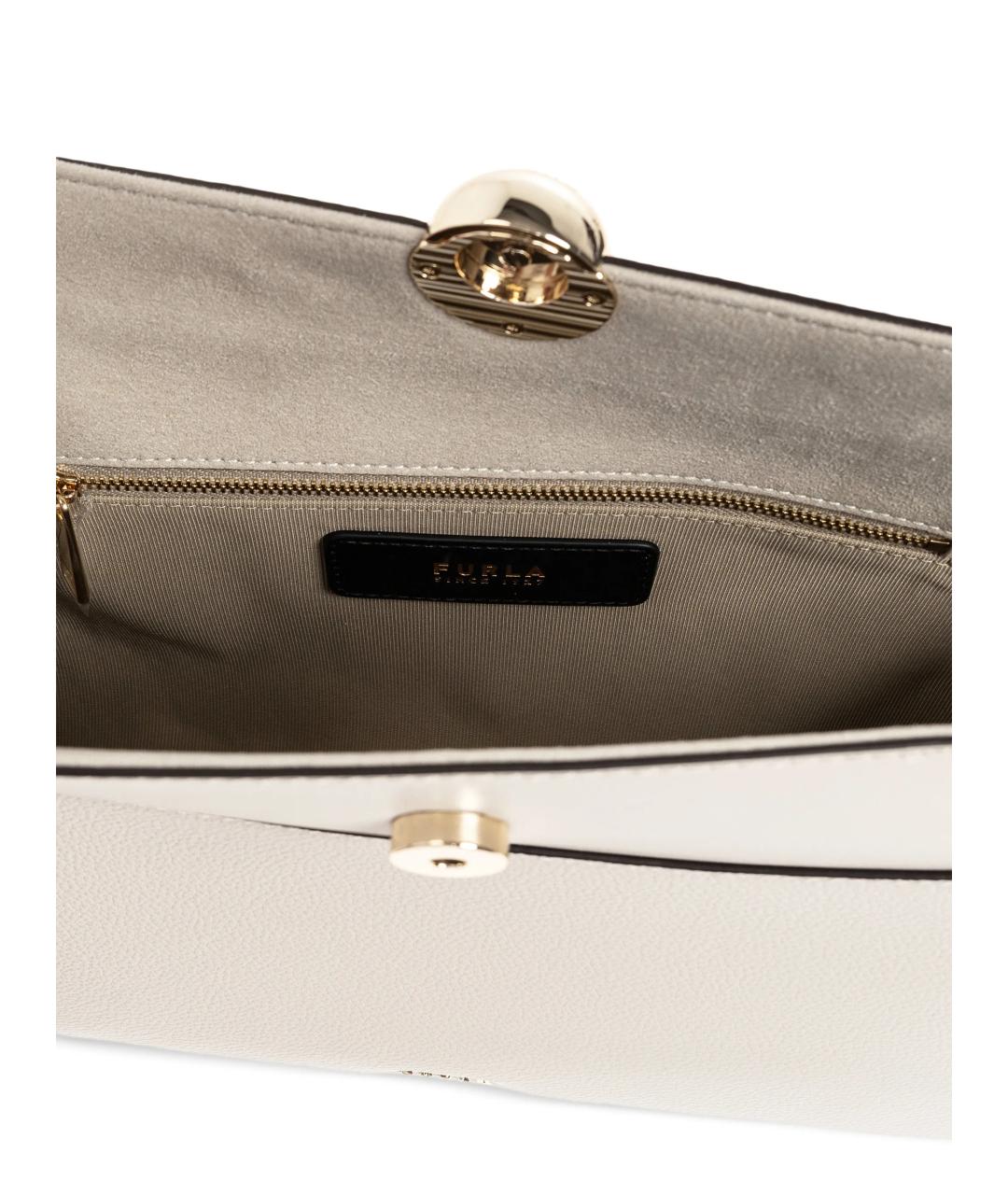 FURLA Бежевая кожаная сумка через плечо, фото 4