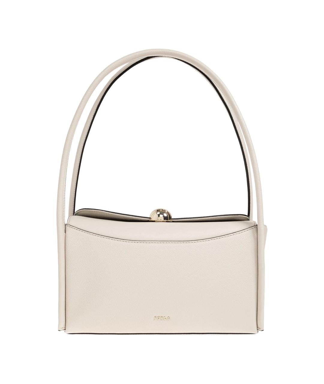 FURLA Бежевая кожаная сумка через плечо, фото 1