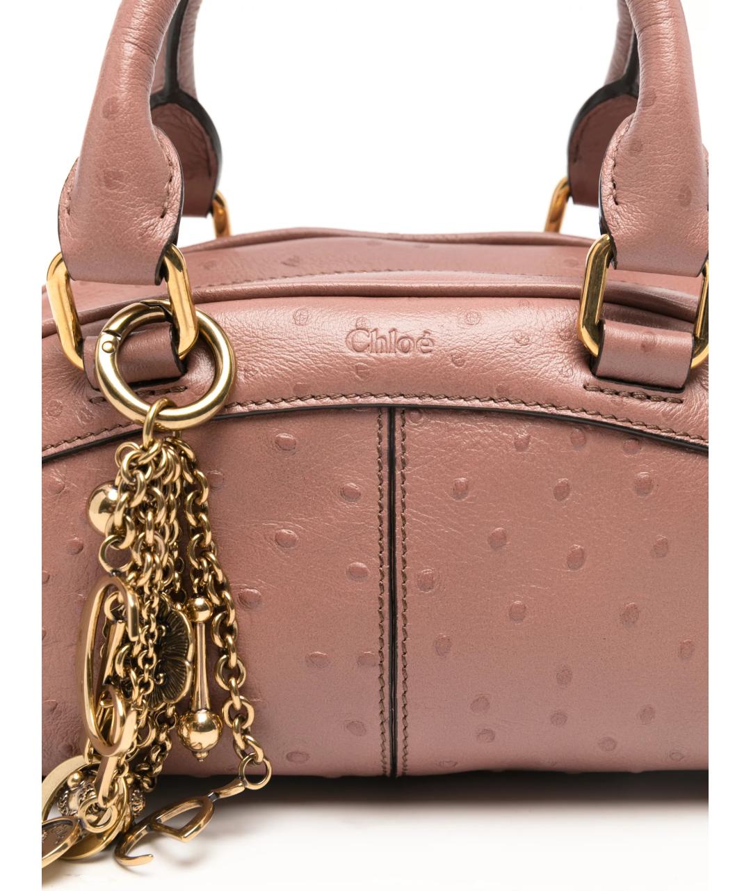 CHLOE Розовая кожаная сумка с короткими ручками, фото 4