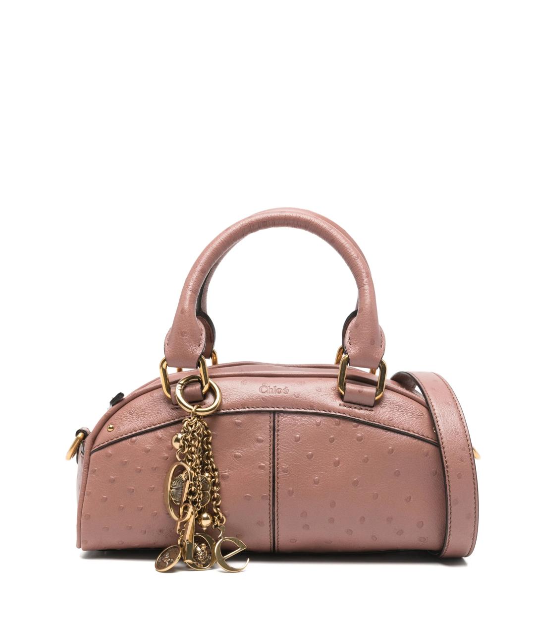 CHLOE Розовая кожаная сумка с короткими ручками, фото 1