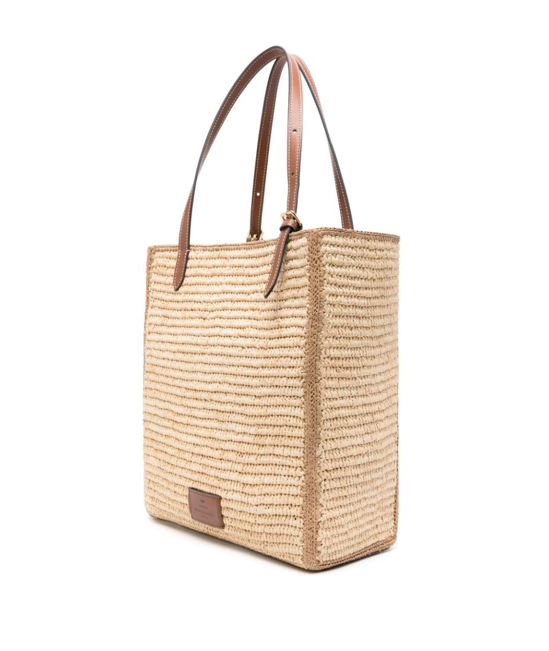 ANYA HINDMARCH Бежевая пелетеная сумка тоут, фото 2