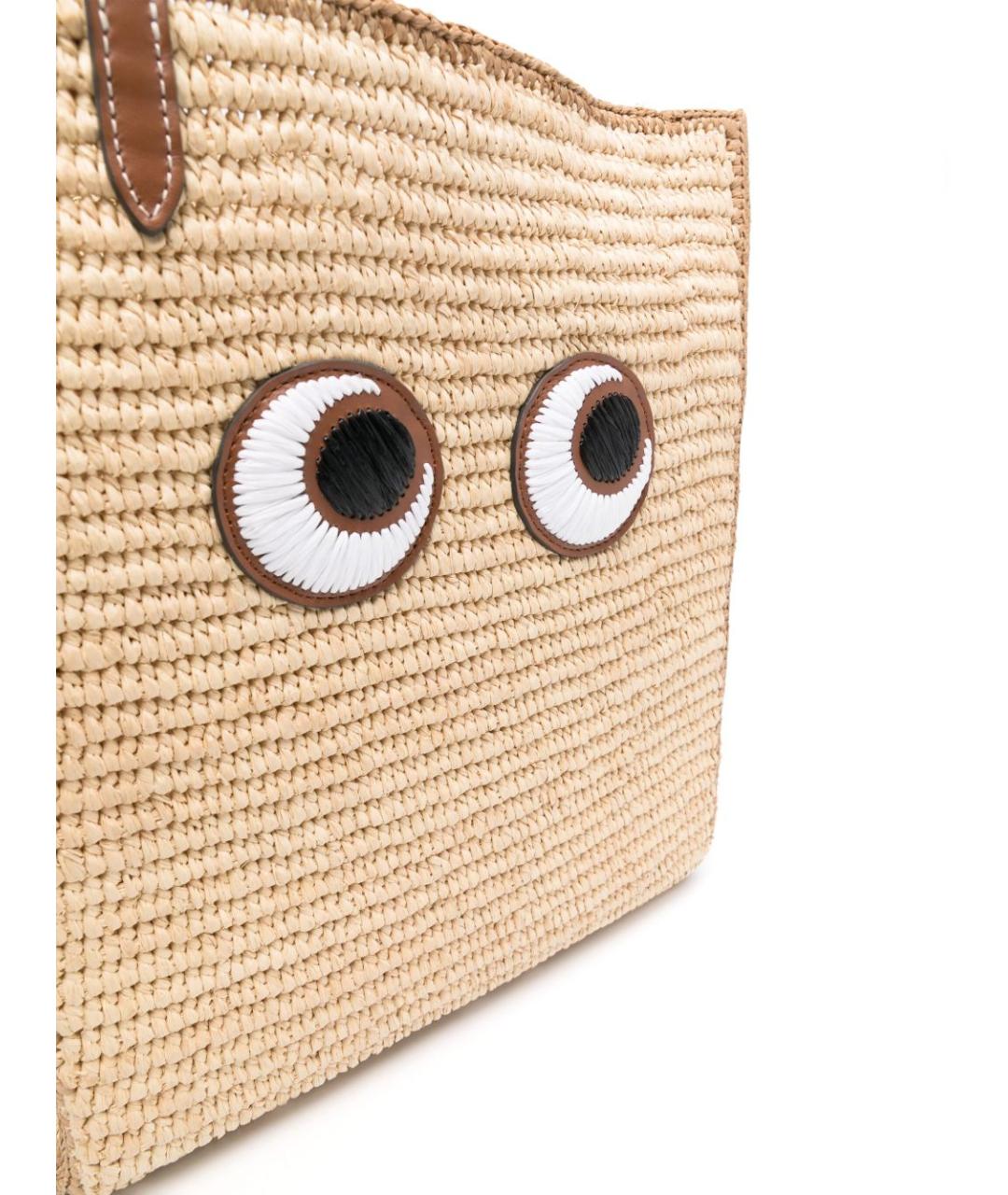 ANYA HINDMARCH Бежевая пелетеная сумка тоут, фото 3