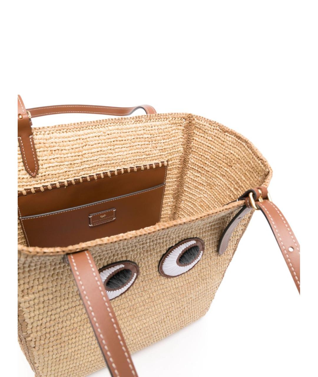 ANYA HINDMARCH Бежевая пелетеная сумка тоут, фото 4