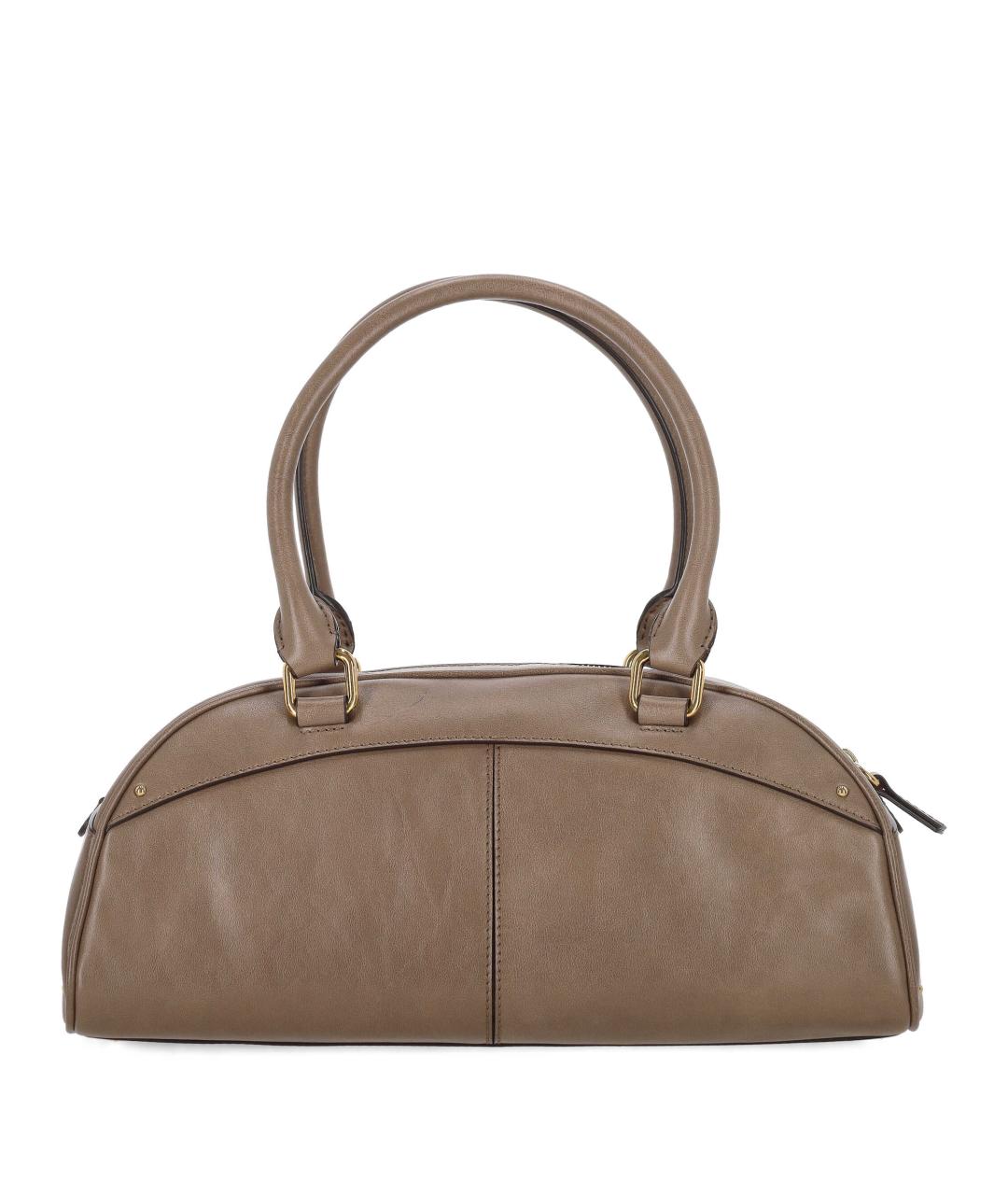 CHLOE Коричневая бархатная сумка с короткими ручками, фото 3