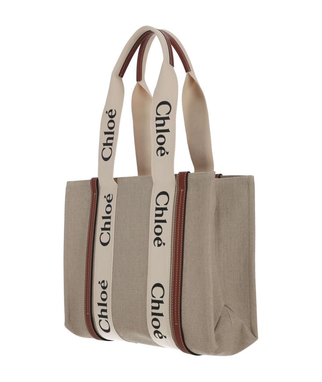 CHLOE Бежевая тканевая сумка тоут, фото 2