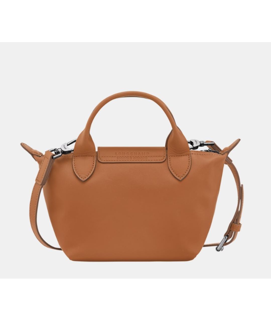 LONGCHAMP Коричневая кожаная сумка тоут, фото 3