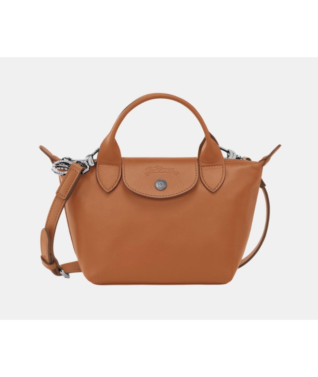 LONGCHAMP Коричневая кожаная сумка тоут, фото 5