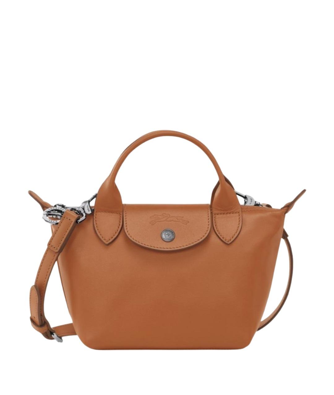 LONGCHAMP Коричневая кожаная сумка тоут, фото 1
