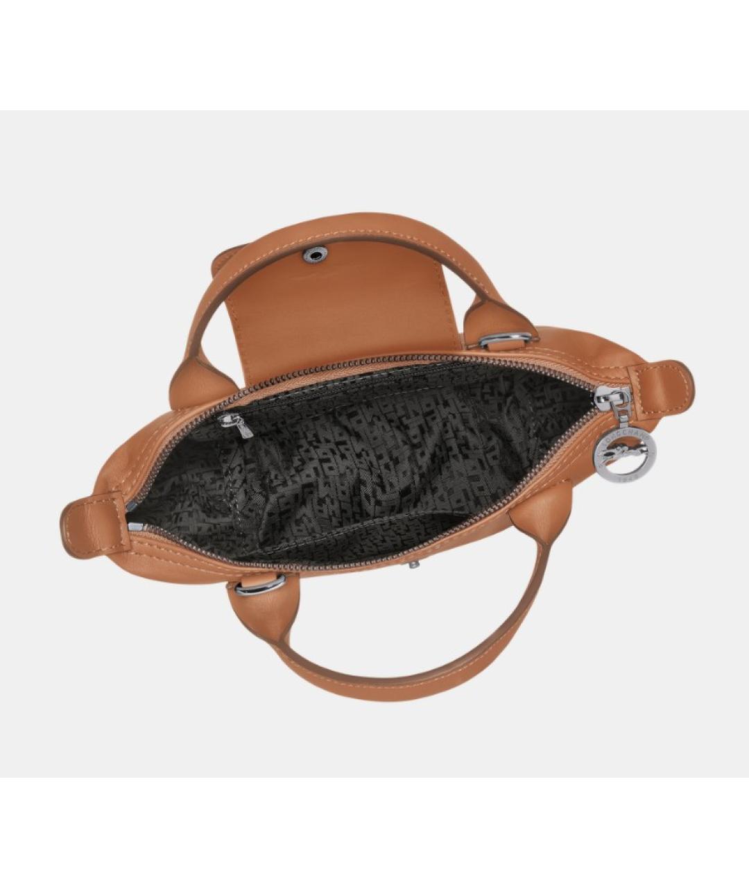 LONGCHAMP Коричневая кожаная сумка тоут, фото 4