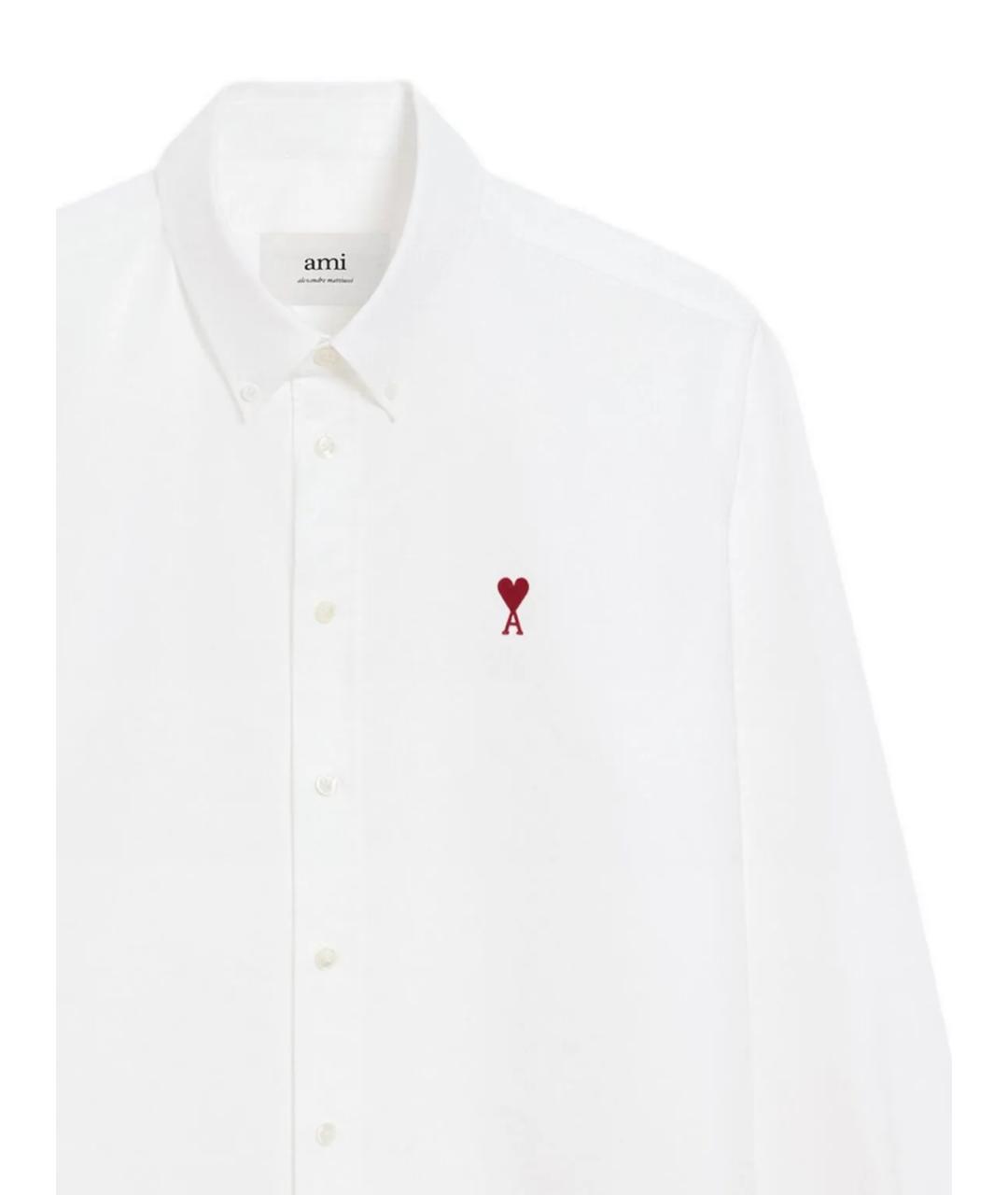 Ami Paris Белая хлопковая кэжуал рубашка, фото 2