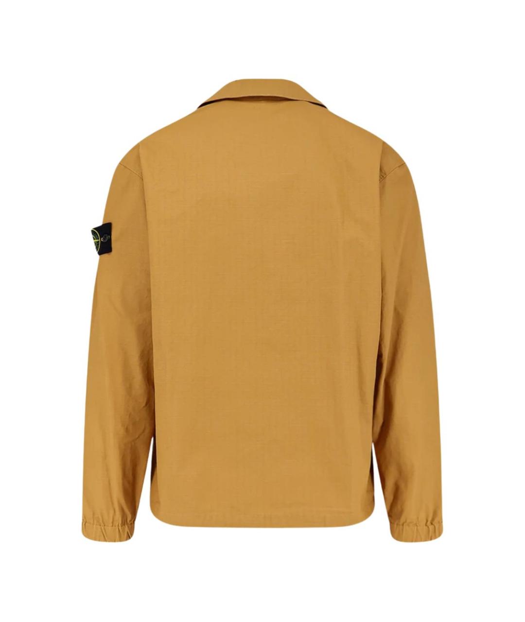 STONE ISLAND Бежевая хлопковая кэжуал рубашка, фото 3