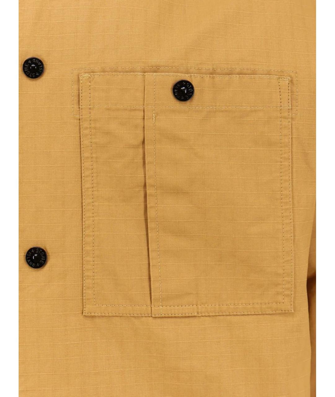STONE ISLAND Бежевая хлопковая кэжуал рубашка, фото 2