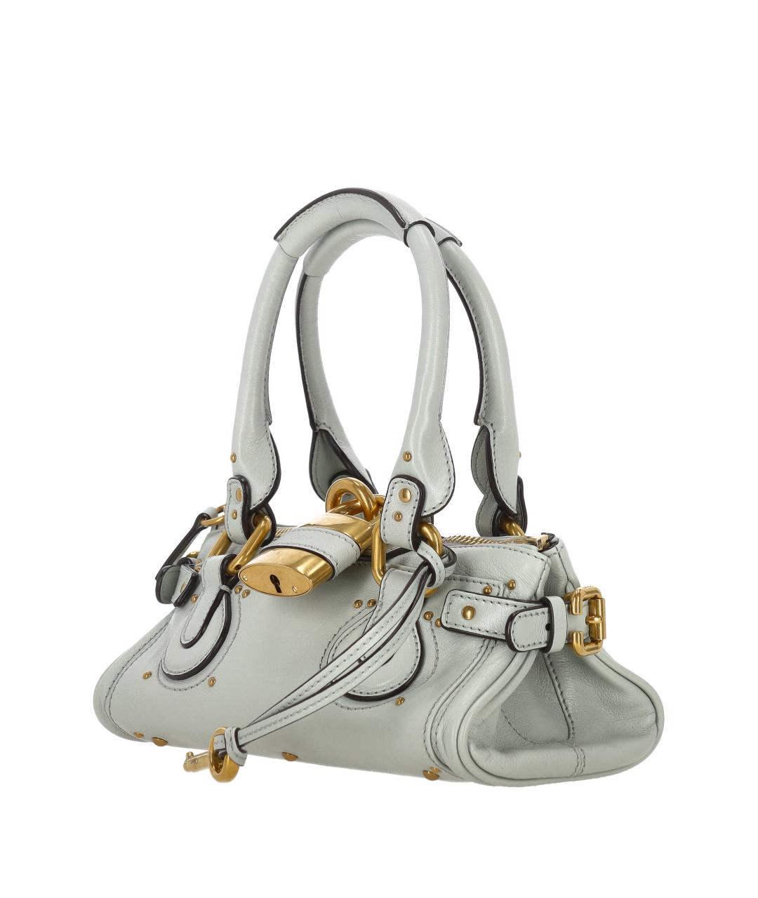 CHLOE Серая кожаная сумка с короткими ручками, фото 2