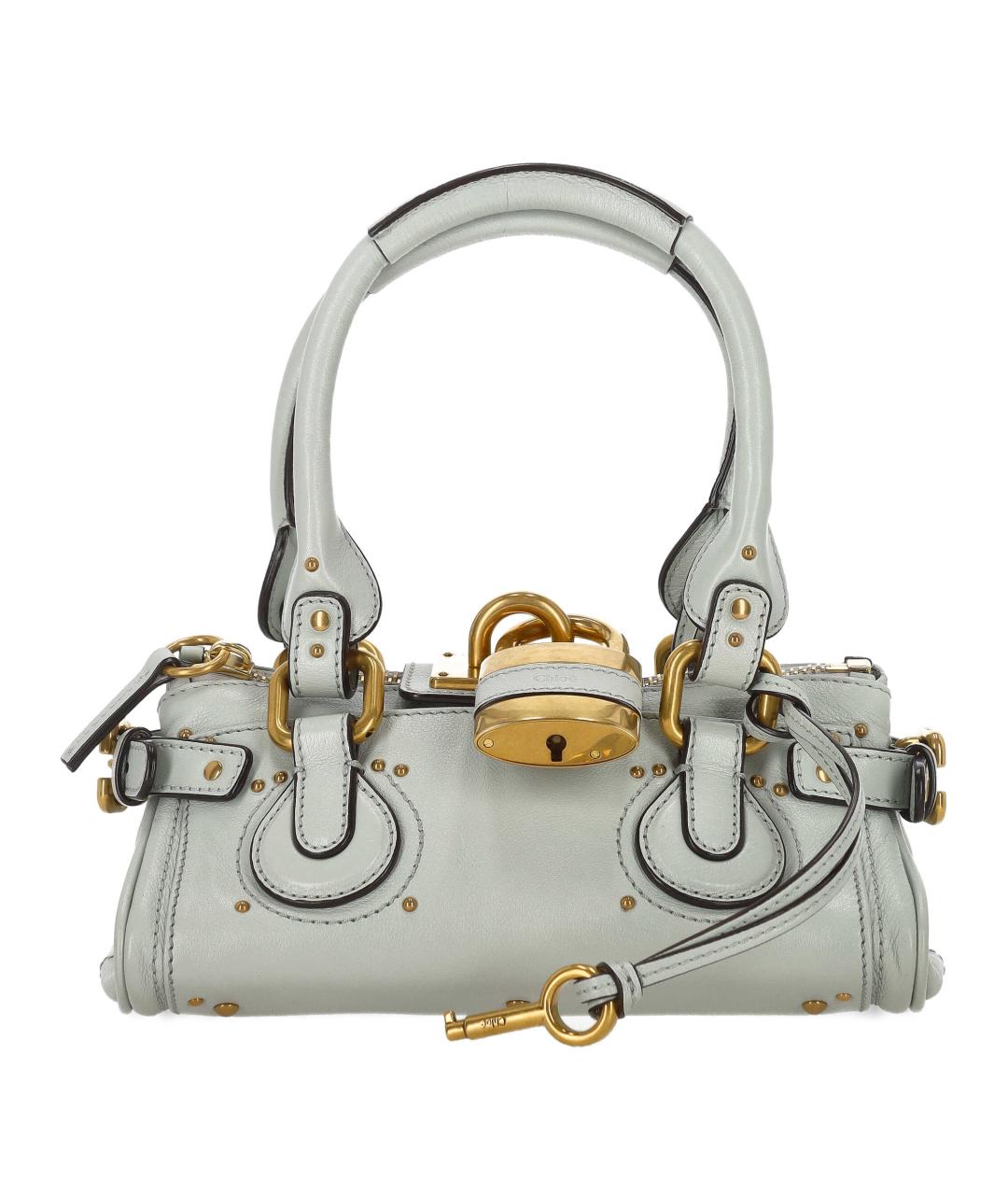 CHLOE Серая кожаная сумка с короткими ручками, фото 1