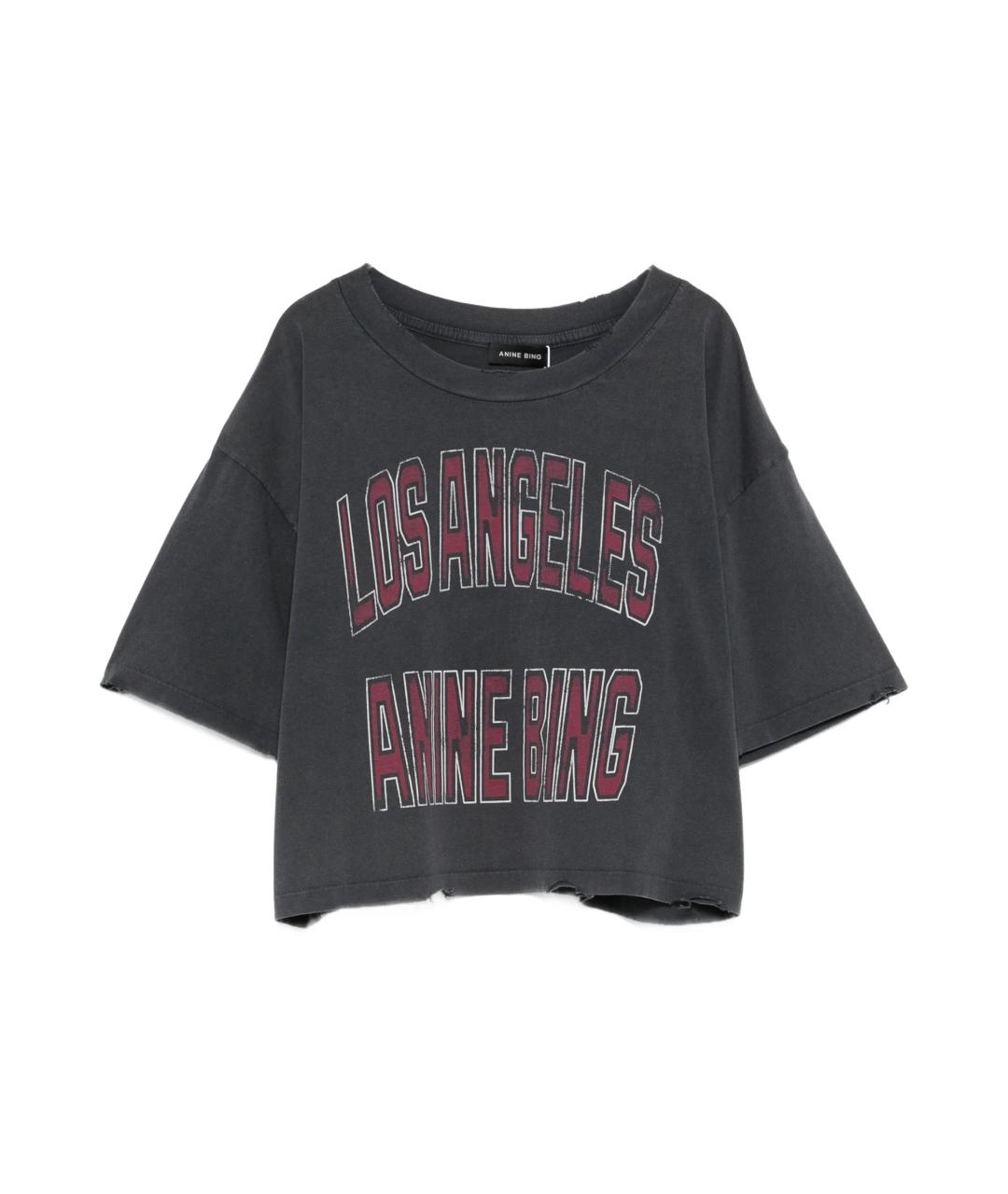 ANINE BING Черная хлопковая футболка, фото 1