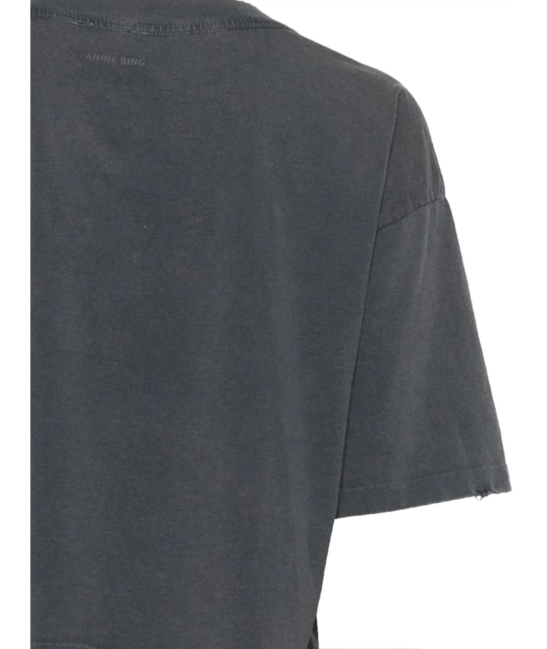 ANINE BING Черная хлопковая футболка, фото 3