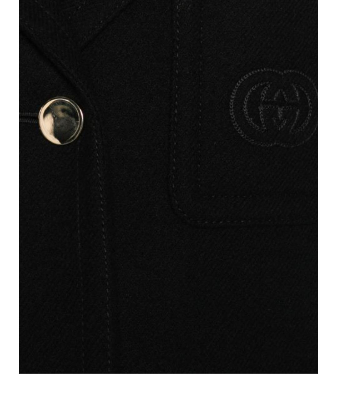 GUCCI Черное шерстяное пальто, фото 2