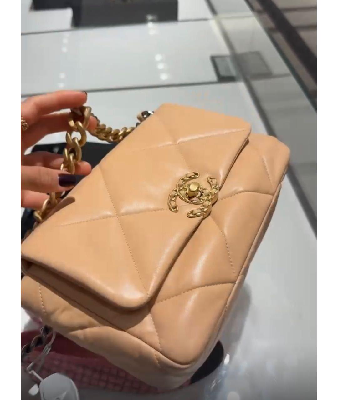 CHANEL Бежевая кожаная сумка через плечо, фото 2