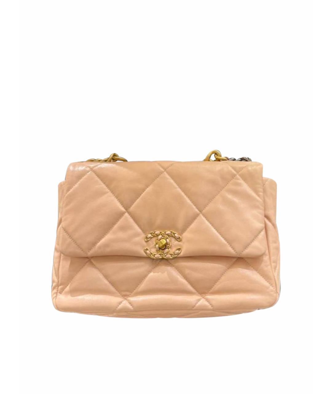 CHANEL Бежевая кожаная сумка через плечо, фото 1