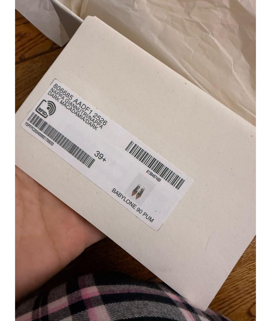 SAINT LAURENT Коричневые кожаные туфли, фото 7