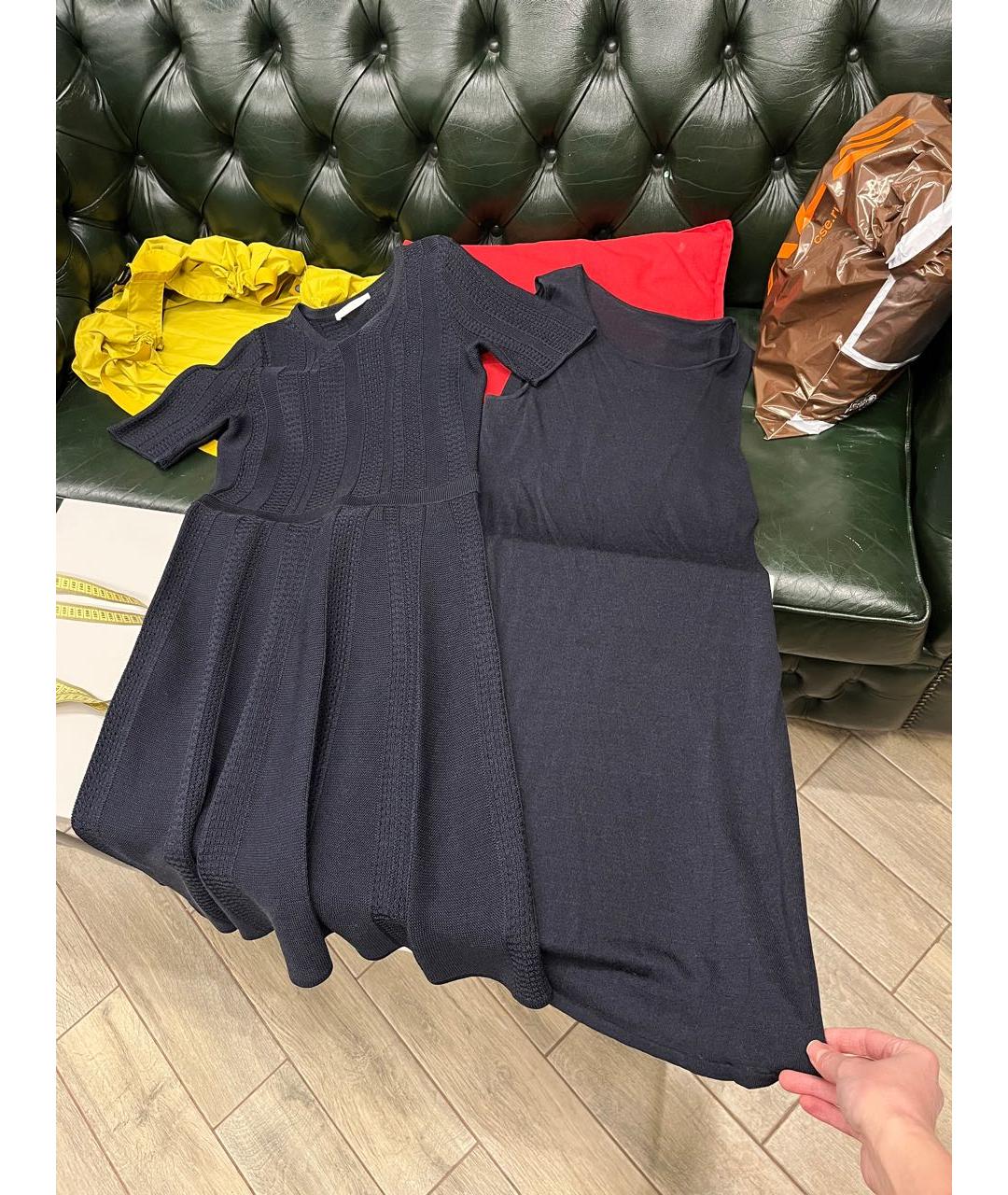 HUGO BOSS Темно-синее вискозное повседневное платье, фото 5