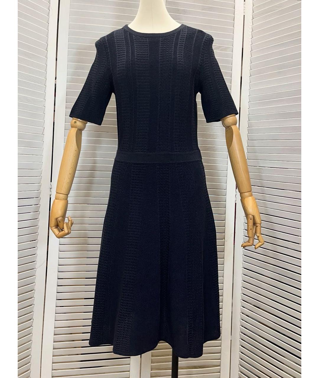 HUGO BOSS Темно-синее вискозное повседневное платье, фото 9