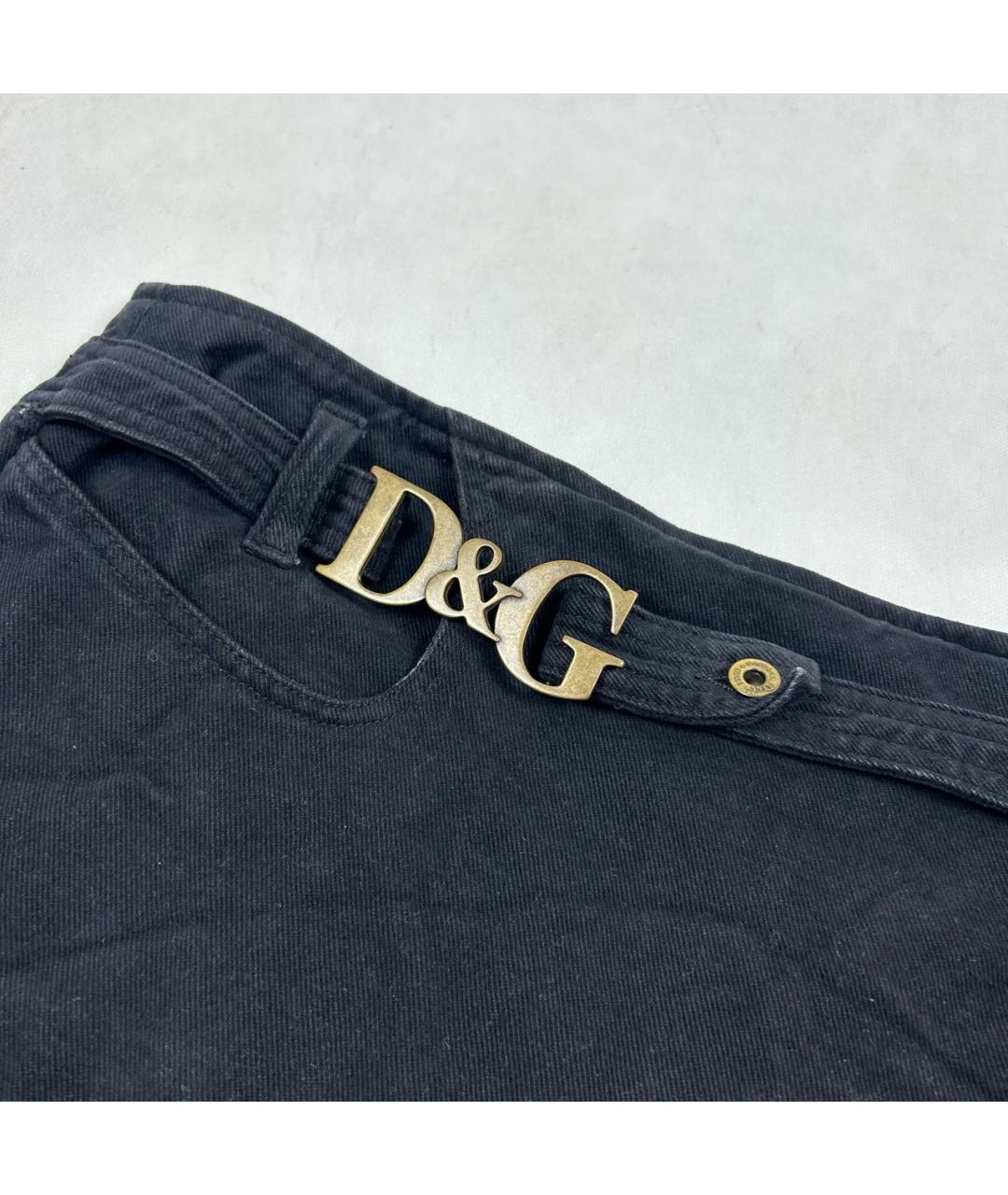 DOLCE&GABBANA Черная хлопковая юбка миди, фото 3