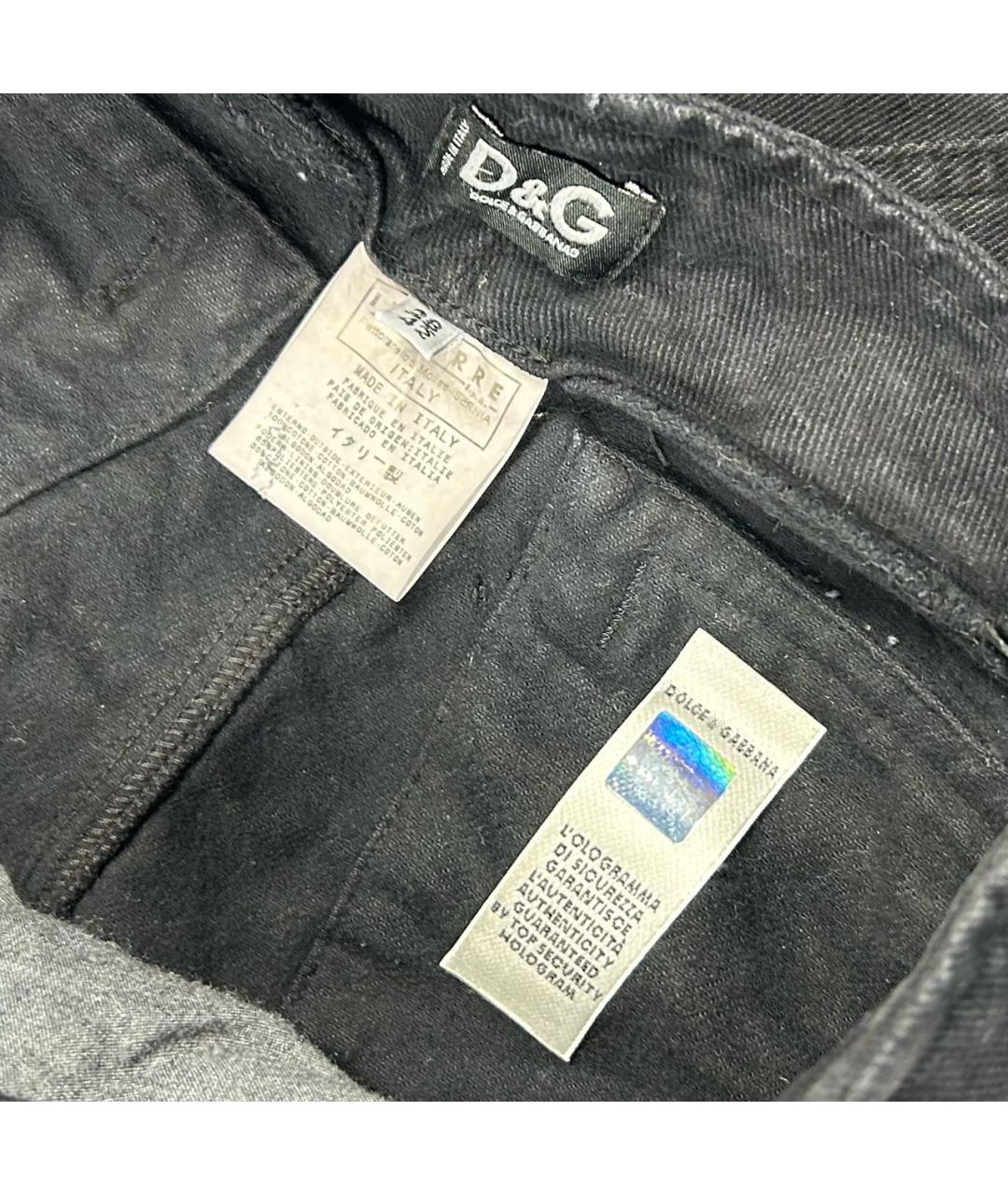 DOLCE&GABBANA Черная хлопковая юбка миди, фото 4