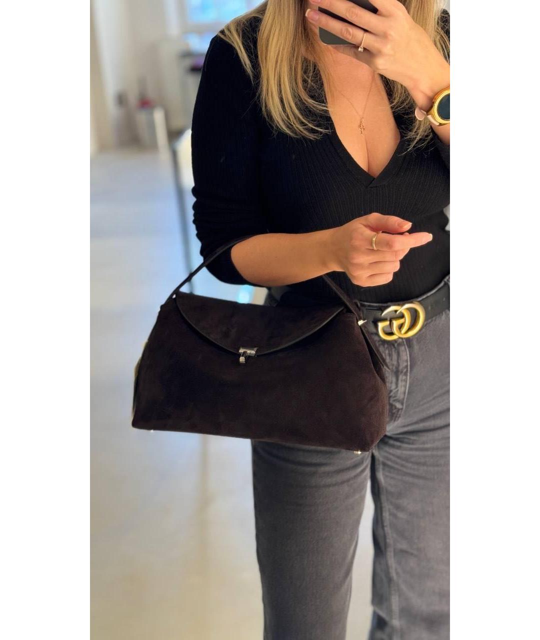 TOTEME Коричневая замшевая сумка через плечо, фото 7