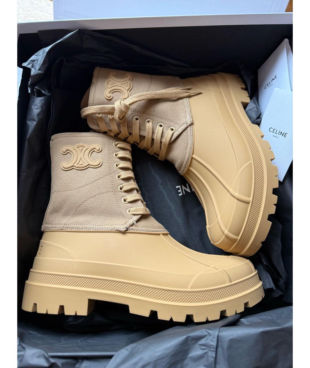 CELINE Бежевые ботинки, фото 8