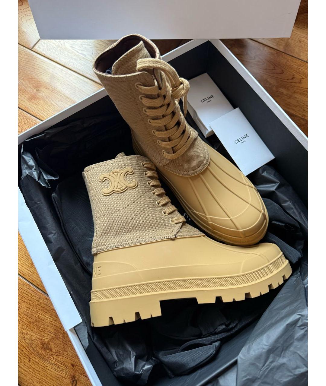 CELINE Бежевые ботинки, фото 7
