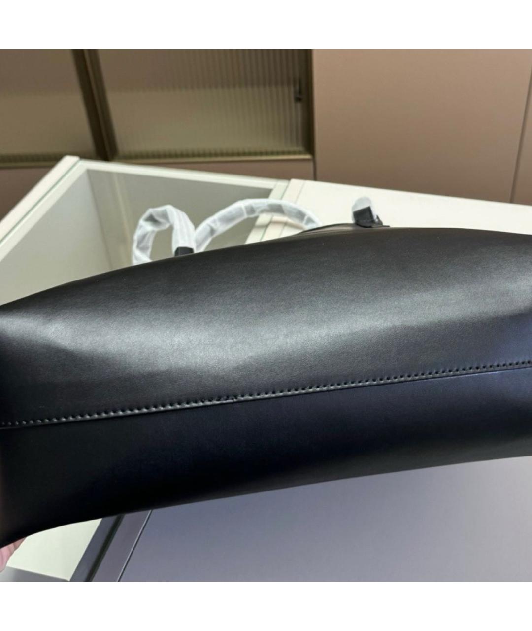 SAINT LAURENT Черная кожаная сумка тоут, фото 8
