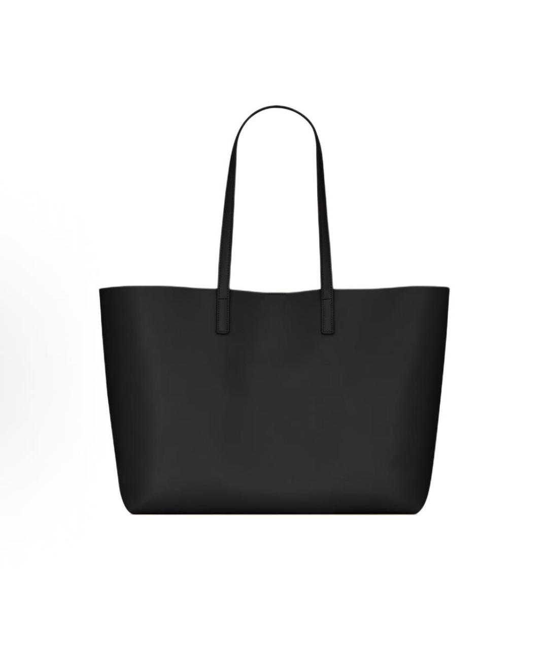 SAINT LAURENT Черная кожаная сумка тоут, фото 3