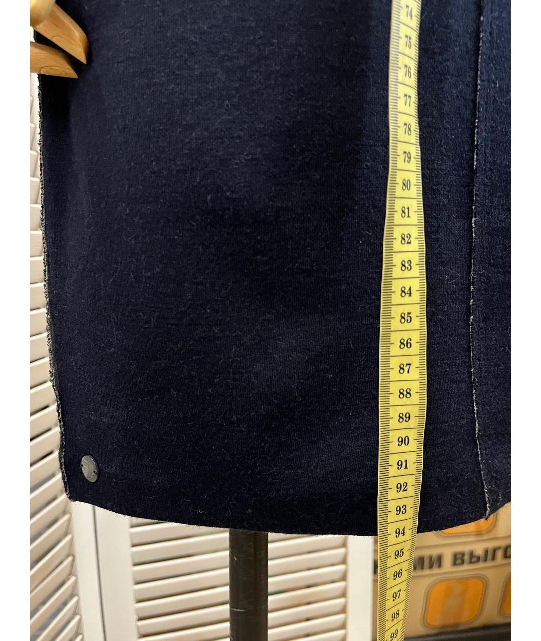 HUGO BOSS Темно-синее шерстяное повседневное платье, фото 3